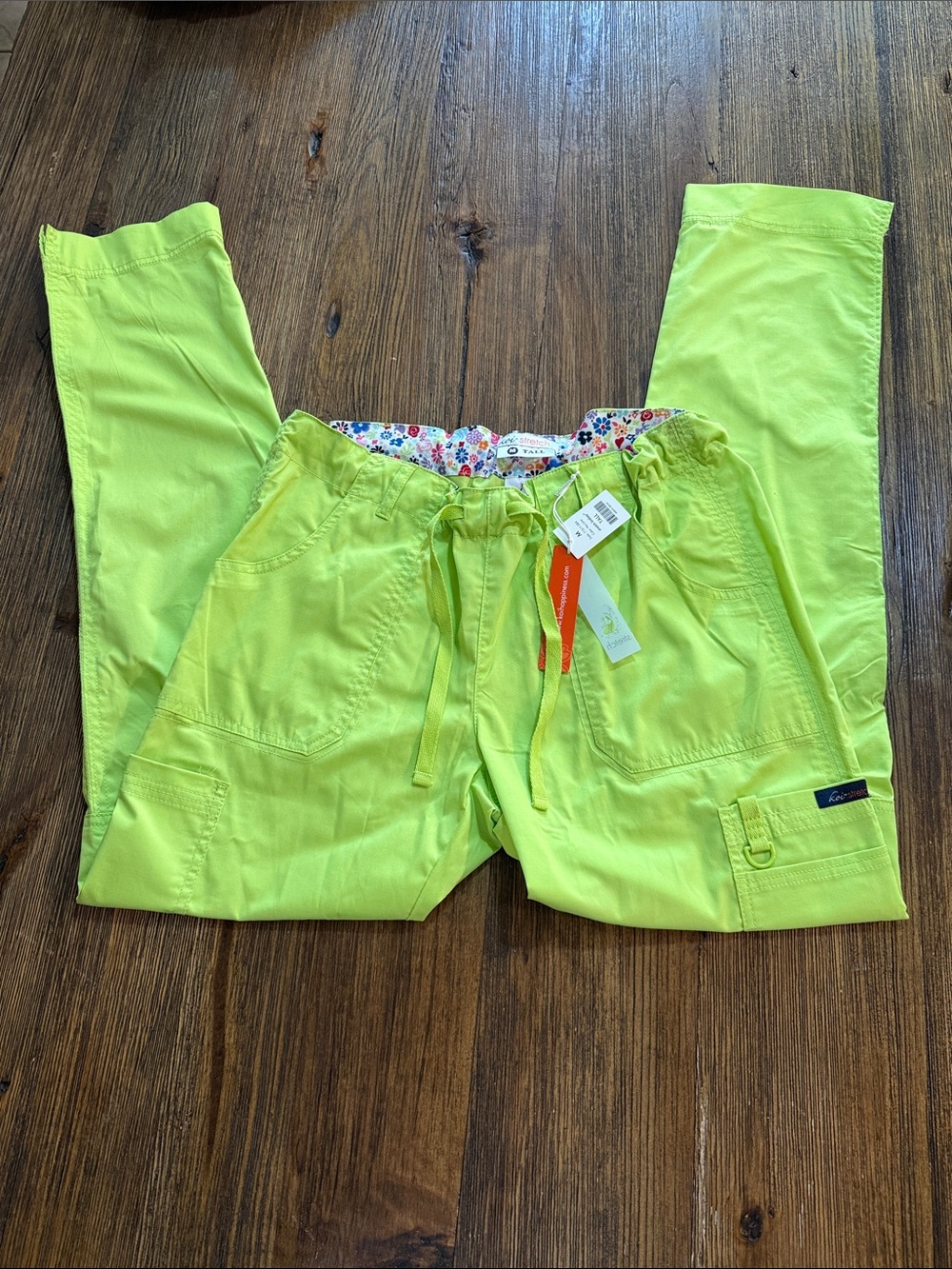koi stretch Lindsey key lime Drawstring Cargo Scrub Pants
